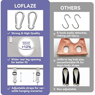 Loflaze Dog Grooming Hammock Harness for Dogs & Cats with Pet Nail Clipper Trimmer - Cat Hanger Sling for Trimming Clipping Nails- Dog Hammock Restraint Bag for Small Medium Large pet （ Grey L ） - Image 5