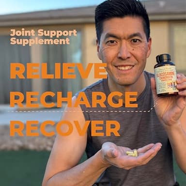 Glucosamine Chondroitin MSM and Turmeric Supplement – Joint Support Supplement for Women and Men with Boswellia and Chondroitin Sulfate – for Cartilage, Joint Health and Flexibility – 90 Capsules - Image 9