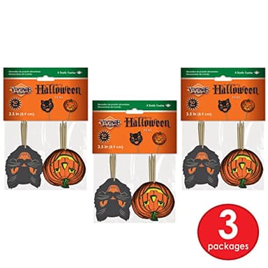 Paper Vintage Halloween Party Food Picks Cat Pumpkin Cupcake Toppers Pack of 3 - Image 4