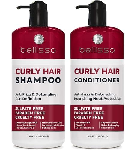 Curly Hair Shampoo and Conditioner Set - For Defining Wavy, Permed, Frizzy, Fine and Black Curls - Moisturizing, Sulfate Free Formula for Women and Men - Products are Safe for Color Treated Locks - Image 1