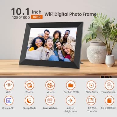 Uhale Digital Picture Frame WiFi 10.1 Inch with 32GB Storage, Electronic Photo Frames 1280 x 800 HD IPS Touch Screen, Auto Rotate, Slideshow, Instantly Share Photos and Videos from Anywhere - Image 3