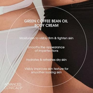 Advanced Clinicals Green Coffee Bean Thermo - Firming Body Lotion | Caffeine Infused Collagen Cream Moisturizer & Body Cream For Women, Stomach, Legs, & To Improve Look Of Textured Crepey Skin, 16 Oz - Image 5