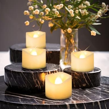 CANDLE CHOICE Battery Operated Flameless Tea Lights Bright Flickering LED Tealight Votive Candles for Wedding Party Table Centerpieces Halloween Christmas Decorations Batteries Incl Warm White 36 Pack - Image 4