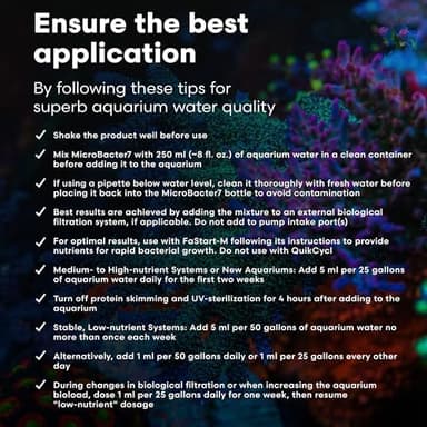 Brightwell Aquatics MicroBacter7 Complete Bioculture for Fish Tank or Aquarium - Populates Biological Filter Media for Saltwater and Freshwater Fish - Aquarium Water Treatments, 8.45 fl oz - Image 6