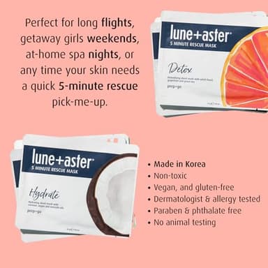 Lune+Aster 5 Minute Rescue Mask - Nourish | Antixoidant Sheet Mask with Pomegranate, Acai, and Blackberry. For premature aging and free radical damage. - Image 10
