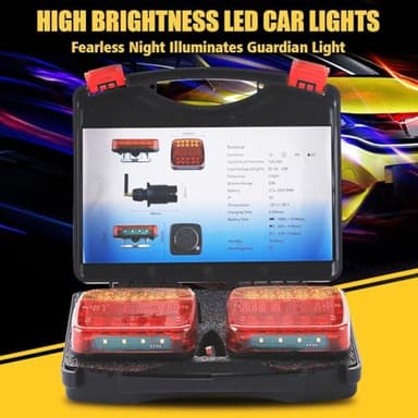 wartleves Wireless Trailer Lights Magnetic,Wireless Trailer Lights,2025 New Led Wireless Tail Lights for Trailer,Rechargeable Towing Light Kit with Powerful Suction Base for Trucks,Boat,RV,Vehicle - Image 2