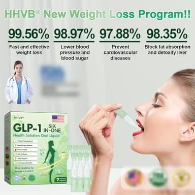 HHVB GLP-1 SIX-in-ONE Health Solution Oral Liquid, Natural Advanced Body Care Liquids Drop, Promote Intestinal Digestion, GLP-1 Drops for Women and Men, Firming Skin and Body Shaping Care (5 Box) - Image 7