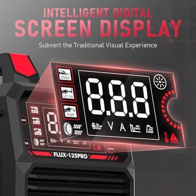 YESWELDER 135Amp MIG Welder,110V Flux Core Welder Flux Core MIG/Lift TIG/Stick 3-in-1 Large LED Digital Display Welding Machine IGBT Inverter Welder FLUX-135PRO - Image 2