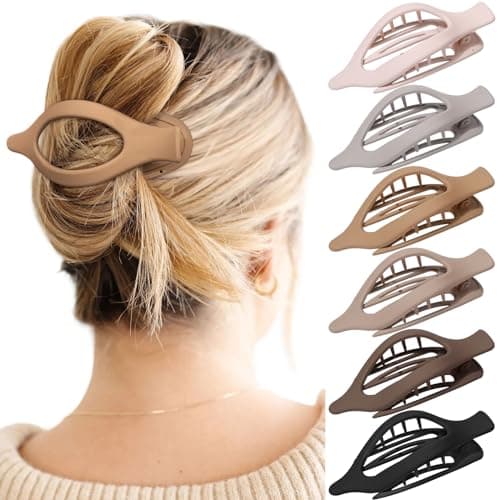 French Concord Hair Clips - 6Pcs Side Slide Volume Clips for Women Girls, Strong Hold No Slip Grip, Thick or Thin Hair (Matte Finish, L:4.6 IN, W:1.97IN) - Image 1