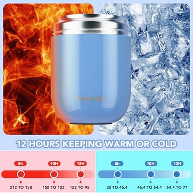 Winproper 16OZ Food Container for Hot Food, Airtight Insulated Food Jar for Adult & Kids, Stainless Steel Vacuum Lunch Container, Kids Lunch Cup with Spoon, School, Office, Picnic, Outdoor, Purple - Image 4