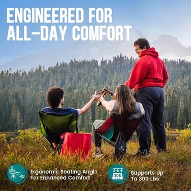 TCEK Swivel Portable Chair - Small Compact Collapsible Folding Chairs for Adults, Setup in 8 Seconds, Lightweight Outdoor Backpack Chair for Camping, Travel, Hiking, Beach, Support 300 LBS - Image 5