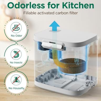 4L Electric Composter for Kitchen, Smart Compost Bin Outdoor/Indoor, Odorless/Auto-Cleaning/ 3 Modes/Intelligent LED Display, Turn Food Waste to Fertilizer for Garden, Food Waste Compost Machine - Image 3