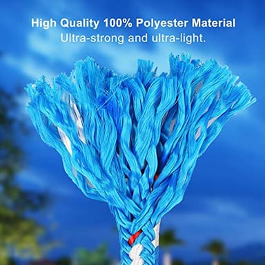 BeneLabel Tree Swing Rope, Hammock Tree Swing Hanging Strap, Heavy Duty Carabiner, for Indoor Outdoor Swing Hammock Playground Set Accessories, 8 ft, 1 Pcs, Blue - Image 6