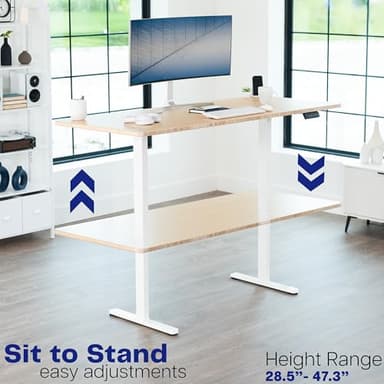 VIVO Dual Motor Electric Sit Stand Desk Frame, 220 lbs Capacity, Memory Controller Height Adjustment, Frame Only, White, DESK-E-200W - Image 8