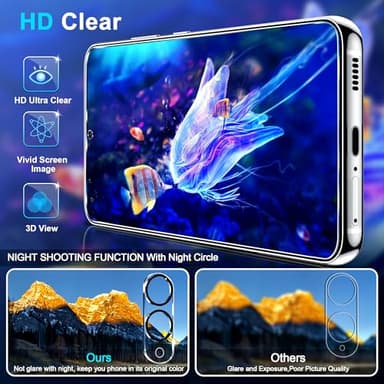 firtstnow 3 Pack Glass Screen Protector for Samsung Galaxy S25 Edge [6.7 inch] + 3 Pack Camera Lens Protector, 9H Tempered Glass, Fingerprint Unlock, HD Clear Case Friendly Anti-Scratch - Image 3