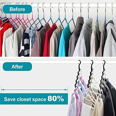 Closet Organizers and Storage,Upgraded Organization and Storage Clothes Hanger,12 Pack College Dorm Room Essentials,Sturdy Closet Organizer Home Essentials Space Saving Hangers for Thick Clothe - Image 4
