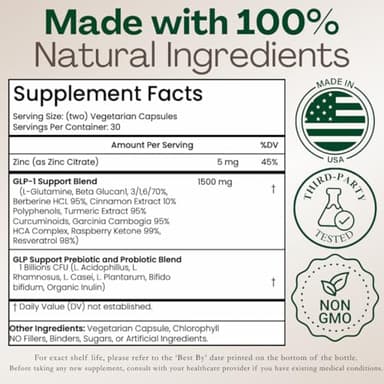 GLP-1 Supplement for Women and Men | Hunger & Metabolism Support - Expert Formulated to Support GLP1 Naturally | Probiotic and Prebiotic (60 Capsules) - Image 9