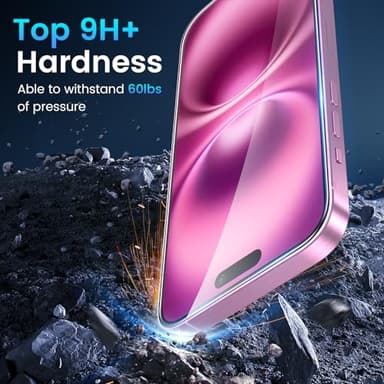Fotbor for 3Pack iPhone 16 Screen Protector with 3Pack Camera Lens Protector, 9H+ Tempered Glass Easy Installation Kit, Case Friendly iPhone 16 - Image 2
