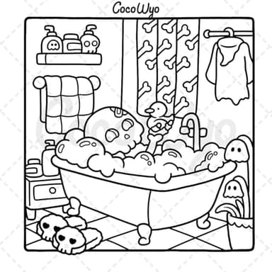Spooky Cutie: Coloring Book for Adults and Teens Featuring Adorable Creepy Creatures in Cozy Hygge Moments for Relaxation (Cozy Spaces Coloring) - Image 3