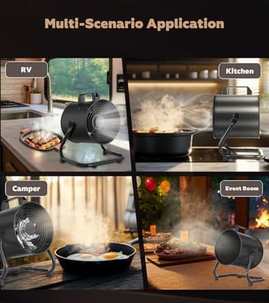 FEFE 8 Inch Portable Range Hood, 2900 RPM Powerful Portable Kitchen Exhaust Fan, Desktop Range Hood with 8 Activated Carbon Washable & Reusable Filter, for Outdoor BBQ, Hot Pot, Camping, Trips and RV - Image 8