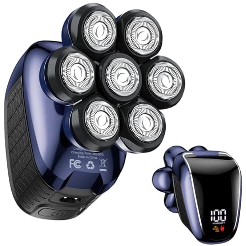 Head Shaver 7D, Wyklaus Head Shavers for Bald Men, Head Electric Razor with Nose Hair Trimmer, Waterproof Wet Dry Mens Grooming Kit - Image 1