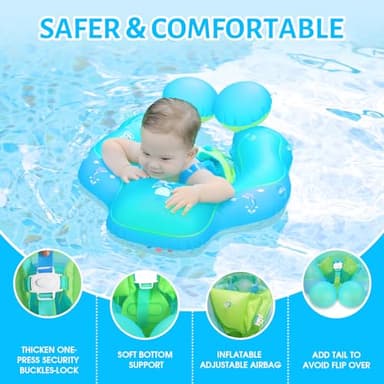 LAYCOL Baby Swimming Float with UPF50+ Sun Canopy Baby Floats for Pool No Flip Overbaby Pool for Baby Age of 3-36 Months - Image 6