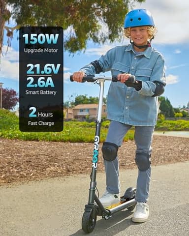 Gyroor H30 Max Electric Scooter for Kids Ages 8-12, 150W Powerful Motor, Bluetooth Music, Dual Brake System, Adjustable Height and Speed, Best Gifts for Kids, H30Max-8QY - Image 2