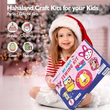 hahaland Sewing Kit for Kids Arts and Crafts Kids Sewing Kits, 8 Easy DIY Projects of Stuffed Animal Dolls Plush Pillow Craft Toys for Girls, Girl Birthday Gift Girls Gift - Image 7