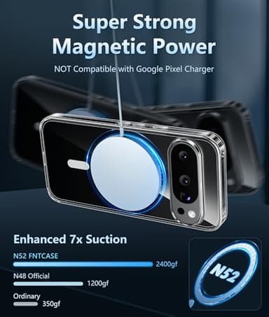 FNTCASE for Google Pixel 10 Case: Pixel 10 Pro Case Google 9/9 Pro Magnetic Clear Slim PhoneCase | Anti-Drop Shockproof Scratch Protective Thin Transparent Crystal Cell Phone Cover(Clear) - Image 4