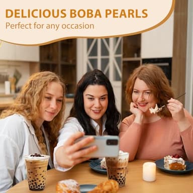 Soeos Boba Pearls, Black Tapioca Pearls 8.8 oz (0.55 lb), Black Sugar Flavor Boba Pearls for Bubble Tea, Smoothies & Desserts – Sweet, Chewy, and Ready to Cook - Image 6