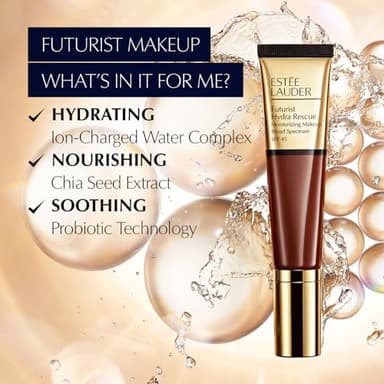 Estée Lauder Futurist Hydra Rescue Moisturizing Foundation Makeup SPF 45 for a 12-Hour Glow, 1.2 Fl Oz, 2N1 Desert Beige - Image 6