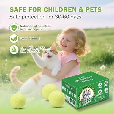 10Pack Cat Repellent Outdoor & Indoor: Natural Cat Deterrent Essential Oils Ball-Natural Extract Essential Oil, Anti Cat Scratch for Furniture, Keep Cats Off Yard Garden Lawn Plants Trash Can (10Pcs) - Image 6