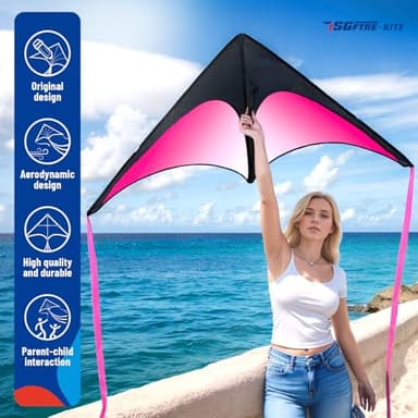 SGftre Delta Kite Three Set for Kids and Adults,Easy to Fly Adult Kites,Perfect Family Kite for Parks and Beach, Delta Kites for Fun Outdoor Activities - Image 3