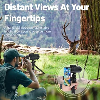 OPTIVORA Monoculars for Adults High Powered,14x60 Monoscope for Adults High Powered,Monocular Telescope with Smartphone Adapter and Tripod Mount,Monoscope Suitable Birdwatching Concert, etc. - Image 2