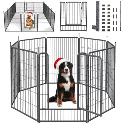Mr Ironstone Dog Playpen with Anti-Rust Coating – 40" Height 8 Panels Portable & Foldable Indoor/Outdoor Pet Fence for Large, Medium, or Small Dogs – Durable Exercise Pen - Image 1