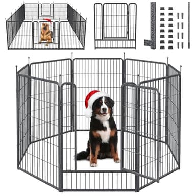 Mr Ironstone Dog Playpen with Anti-Rust Coating – 40" Height 8 Panels Portable & Foldable Indoor/Outdoor Pet Fence for Large, Medium, or Small Dogs – Durable Exercise Pen - Image 1