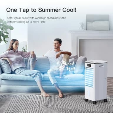 WICOLO Windowless Portable Air Conditioners, Evaporative Air Cooler w/3 Modes & 3 Speeds, 12H Timer for Smart Auto-off, 2-Gal Tank for 20H Cooling,16FT Remote,No Hose Needed,46db Swamp Cooler - Image 2