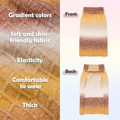 YUDODO Dog Sweater for Small Dogs Colorful Knitted Puppy Sweater Pet Dog Winter Clothes Warm Sweater for Yorkies Chihuahua(Large,Gradient Brown) - Image 3