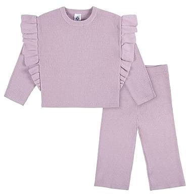 Gerber Baby Girls Toddler Sweater Knit Top and Cropped Pant Set, Lavender, 12 Months - Image 1