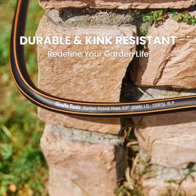Giraffe Tools Garden Hose 50ft x 5/8", Water Hose Heavy Duty, Flexible, Lightweight Hybrid Hose with Swivel Handle, Male to Female Fittings - Image 6