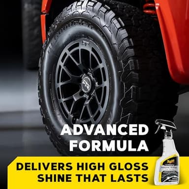 Meguiar's Ultimate Insane Shine Tire Spray - Premium Tire Dressing that Delivers a Lasting High Gloss Wet Look and is Easy to Use; Advanced Tire Shine that Bonds for a Long-Lasting Finish, 16 Oz Spray - Image 2
