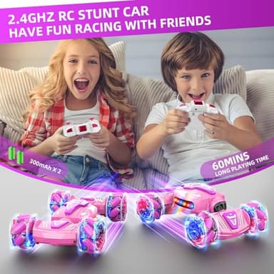 Nicella Gesture Sensing RC Stunt Car, Remote Control Car 360° Rotating 4WD 2.4Ghz RC Cars Transform Hand Controlled Toys with Light & Music, Best Gifts for Girls Age 6-7 8-12 - Image 6