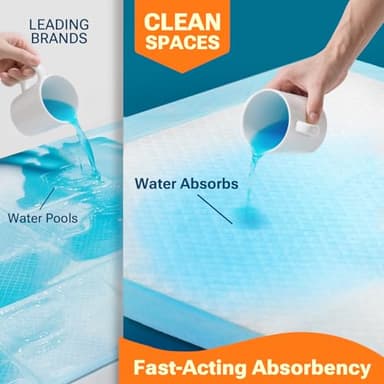 Clean Spaces 100 Count Super Absorbency Puppy Pads 22"x 22", Leakproof Quick Drying Dog Training Pee Pads, Puppy Pee Pads, Disposable Underpads Changing Pads for Baby, Puppy and Adults - Image 3
