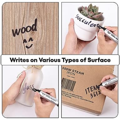 Mr. Pen- Jumbo Permanent Markers, 4 Pack, Chisel Tip, Black, Thick, Large, Wide Tip - Image 4