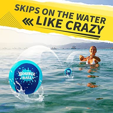 Bambilo Water Skipping Ball | 2-Pack Bounce Balls | Water Bouncing Beach Balls & Grip Ball | Pool Toys for Kids Age 5-8-12 | Great Summer Water Toy for Beach Swimming Pool River Lake - Image 2