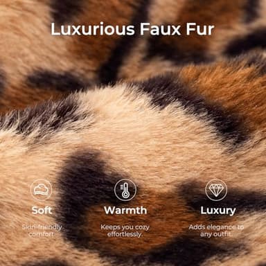 Snug Leaves Women's Fuzzy Scuff Slippers Soft Comfy Memory Foam Non-slip Indoor House Shoes (Cheetah Brown, Size 9-10) - Image 3