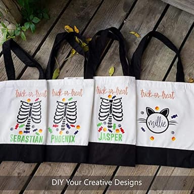 TOPDesign 12-Pack Super Strong Large 12oz Cotton Canvas Tote Bags, Reusable Grocery Shopping Cloth Bags, Fashionable Two-Tone Totes for Crafts, DIY Your Creative Designs - Image 3