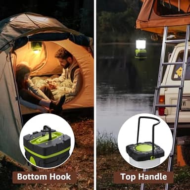 Lepro 1500LM Battery Powered LED Camping Lantern, Waterproof Tent Light with 4 Light Modes, Camping Essentials, Portable Lantern Flashlight for Camping, Emergency Light, Power Outage, Not Rechargeable - Image 5