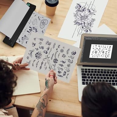 P90 Tattoo Stencil Printer, Wireless Thermal Tattoo Printers with Stencil Paper,Portable Tattoos Printer Compatible with Phone Pad and PC - Image 6