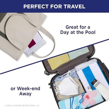 Aqua 4-in-1 Monterey Hammock Pool Float & Water Hammock, Multi-Purpose, Inflatable Pool Floats for Adults, Patented Thick, Non-Stick PVC Material, One Light Blue & One Burgundy/White Stripe, 2-Pack - Image 6